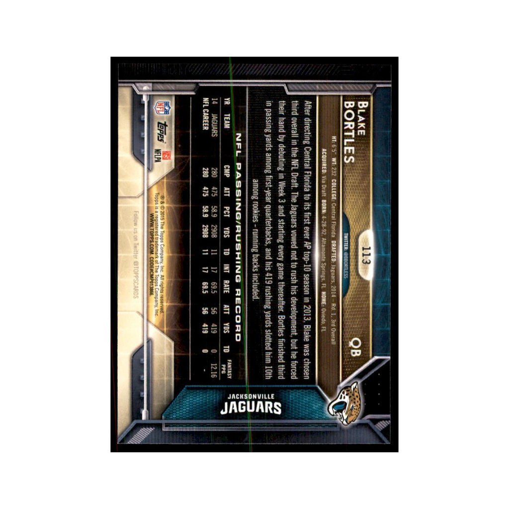 2015 Topps Blake Bortles Football Cards #113