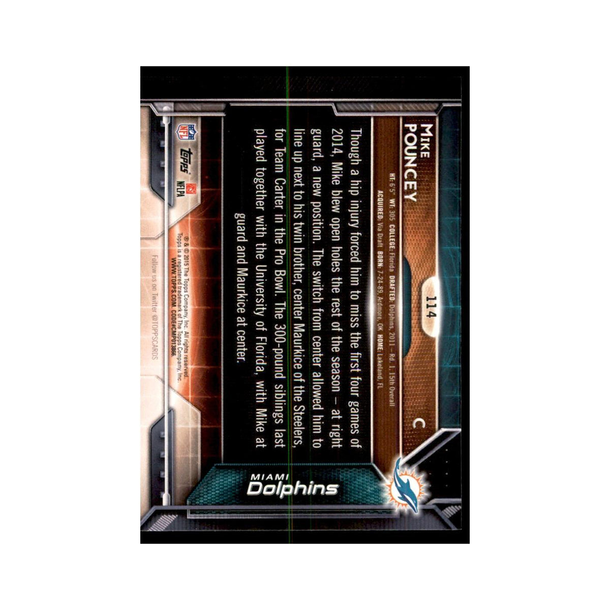 2015 Topps Mike Pouncey Football Cards #114