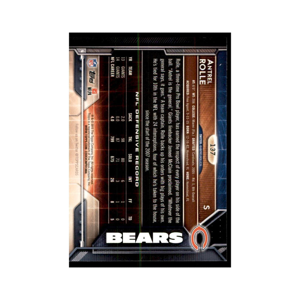 2015 Topps Antrel Rolle Football Cards #137