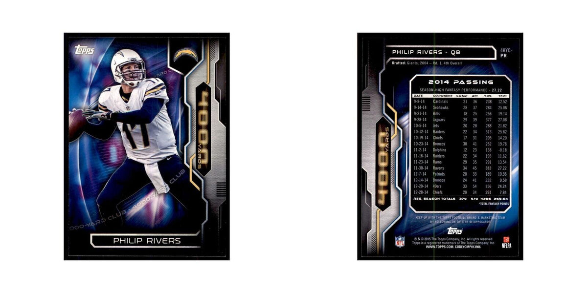 2015 Topps Philip Rivers Football Cards #4KYC-PR