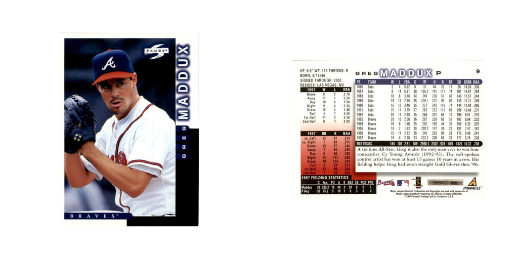1998 Score Greg Maddux Baseball Cards #9