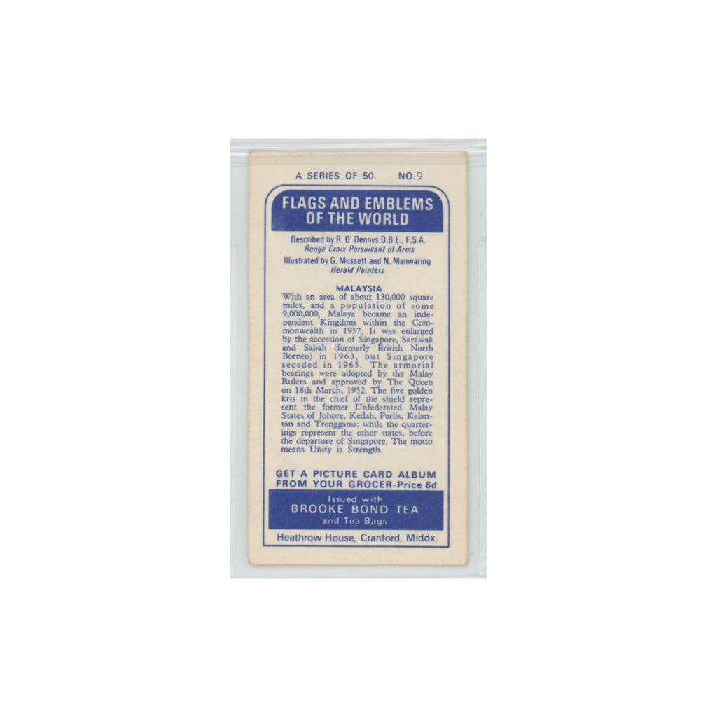 1967 Brooke Bond Flags Emblems Of The World Malaysia #9