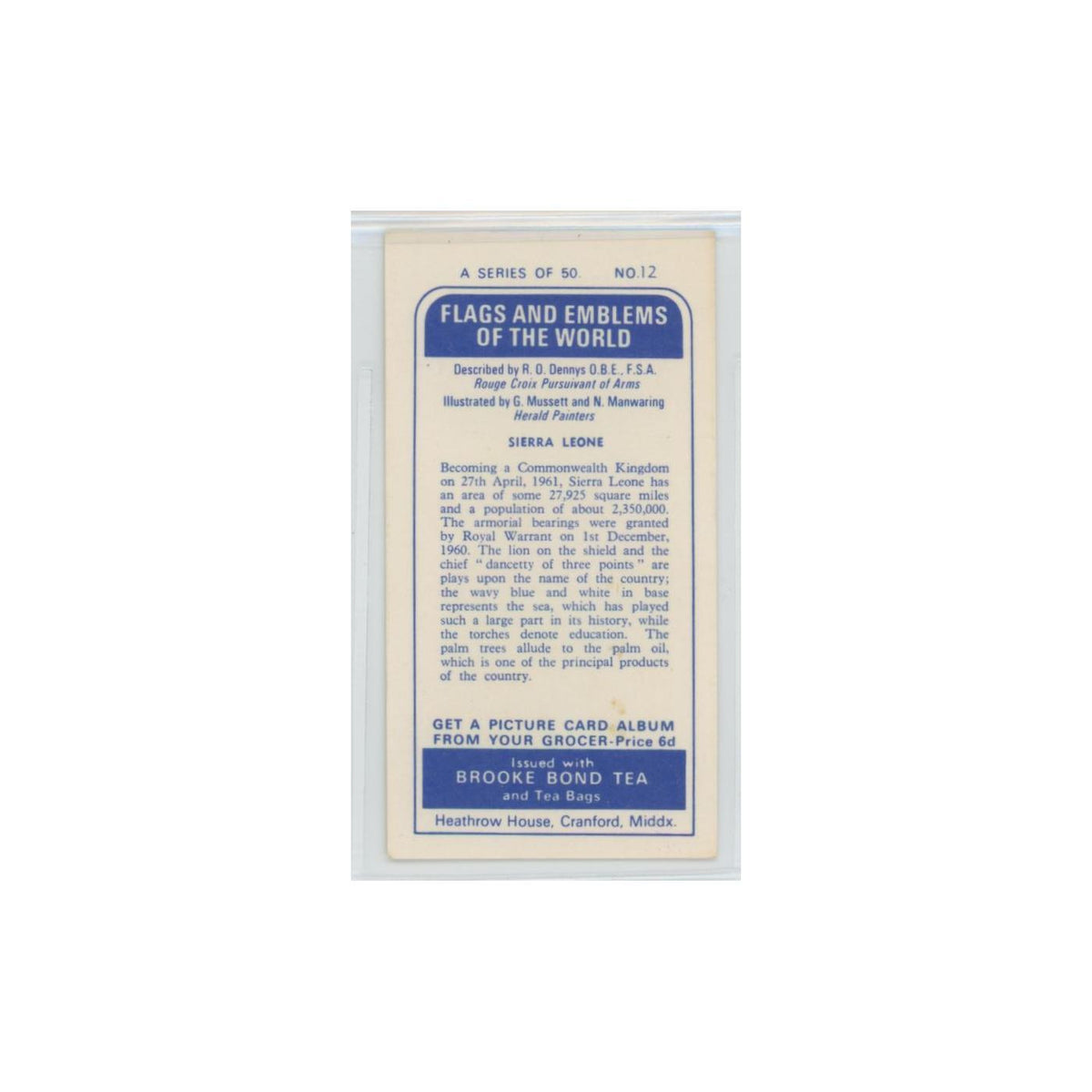 1967 Brooke Bond Flags Emblems Of The World Sierra Leone #12