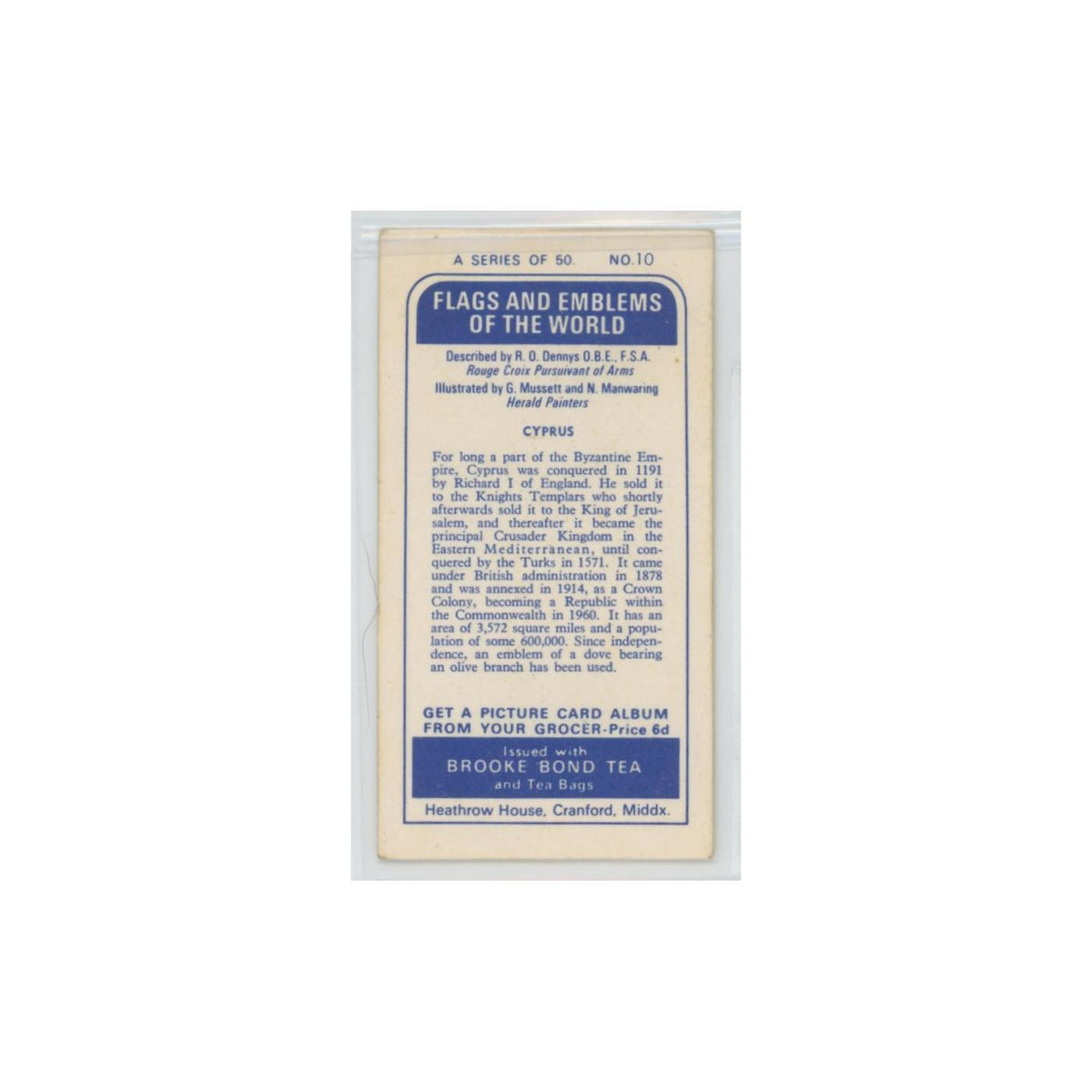 1967 Brooke Bond Flags Emblems Of The World Cyprus #10