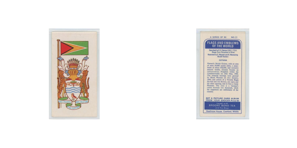 1967 Brooke Bond Flags Emblems Of The World Guyana #23