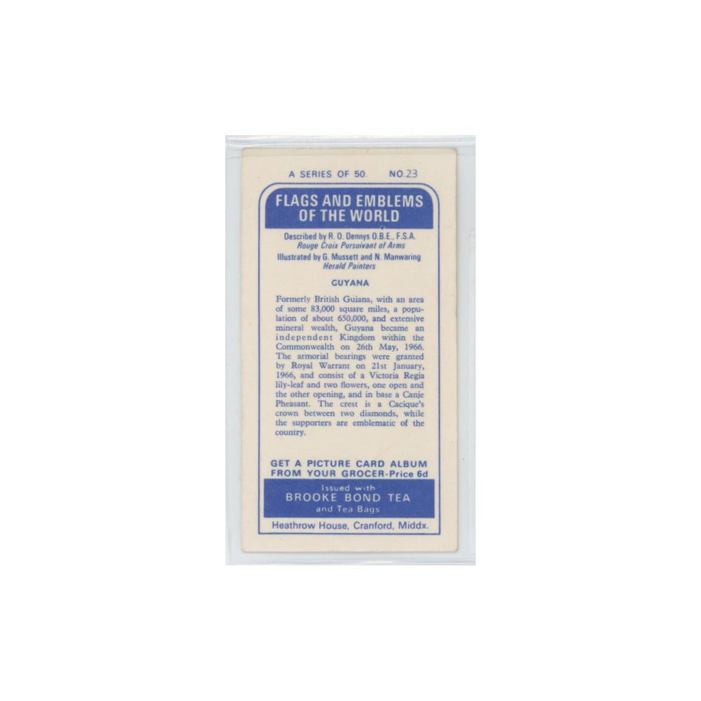 1967 Brooke Bond Flags Emblems Of The World Guyana #23