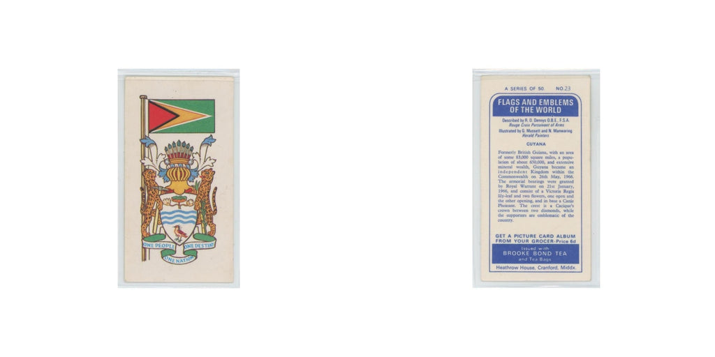 1967 Brooke Bond Flags Emblems Of The World Guyana #23
