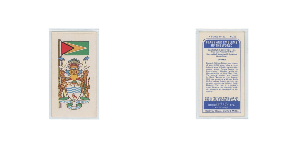 1967 Brooke Bond Flags Emblems Of The World Guyana #23