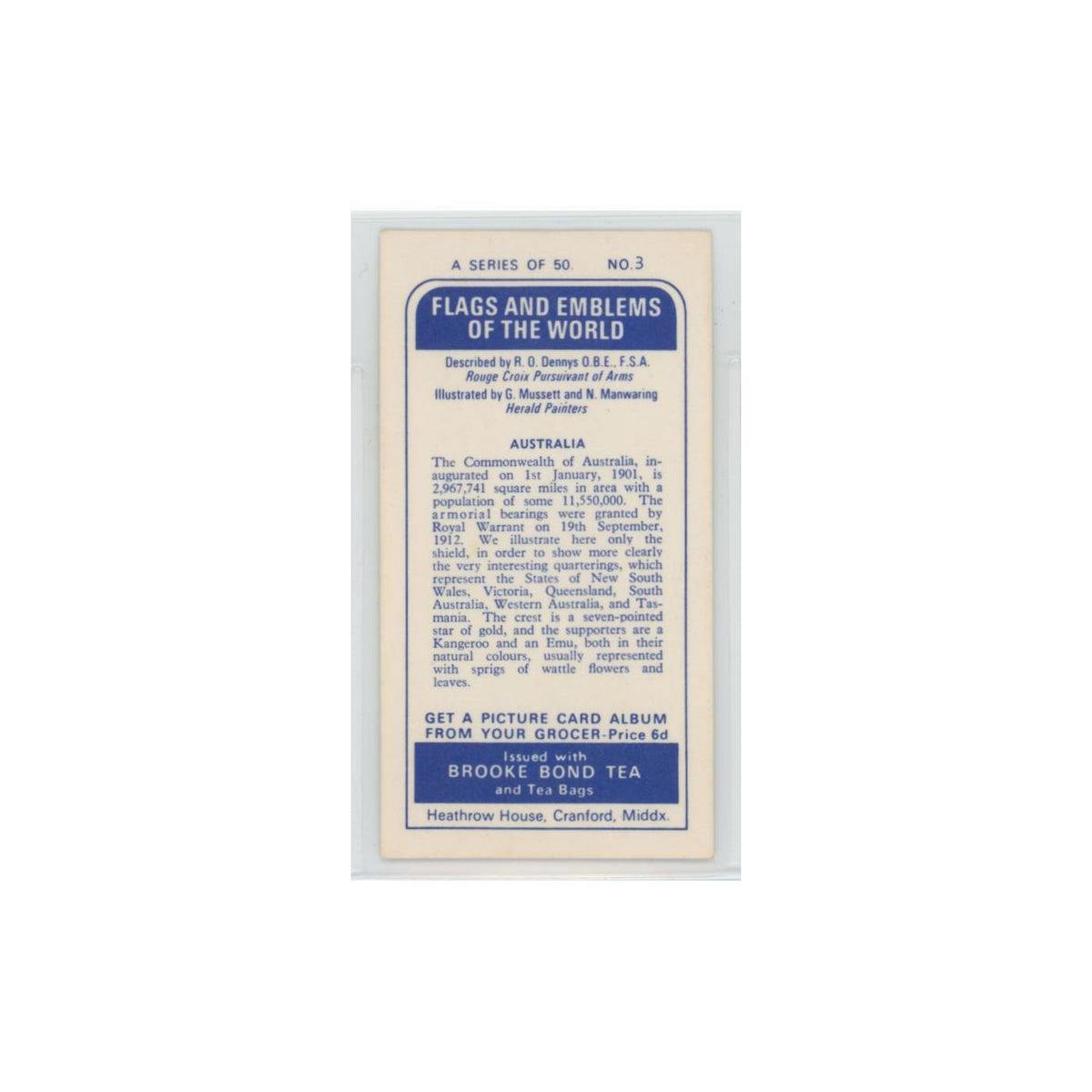 1967 Brooke Bond Flags Emblems Of The World Australia #3
