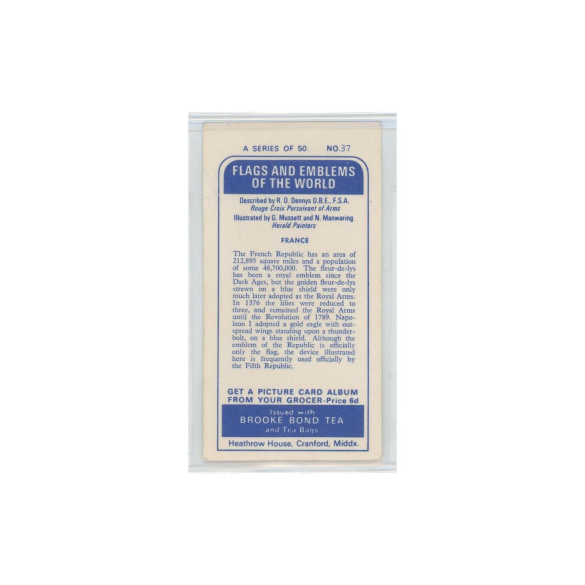 1967 Brooke Bond Flags Emblems Of The World France #37