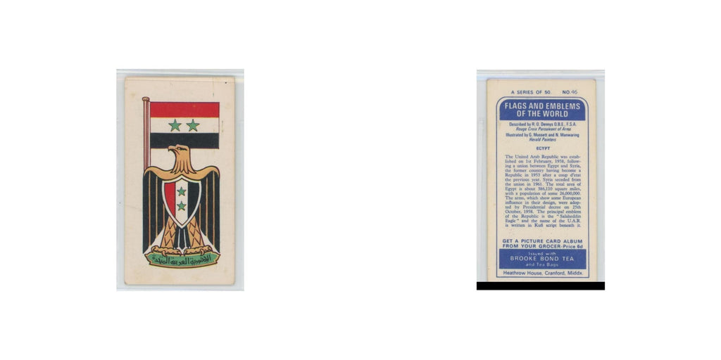 1967 Brooke Bond Flags Emblems Of The World Egypt #46