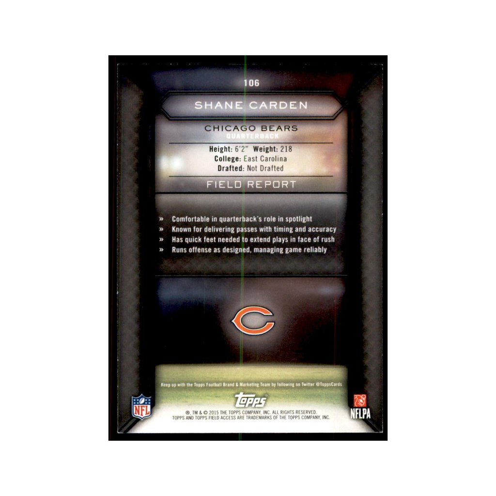 2015 Topps Field Access Shane Carden RC Football Cards #106