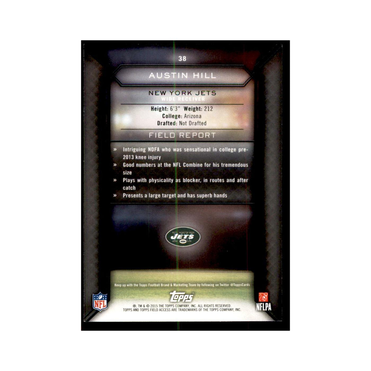 2015 Topps Field Access Austin Hill RC Football Cards #38
