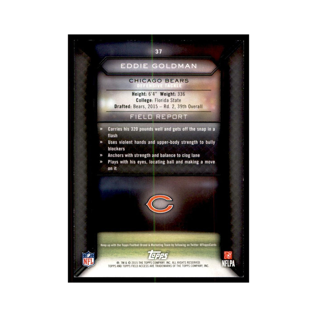 2015 Topps Field Access Eddie Goldman RC Football Cards #37