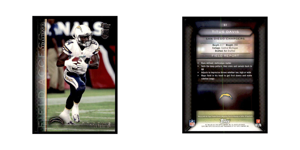 2015 Topps Field Access Titus Davis RC Football Cards #51