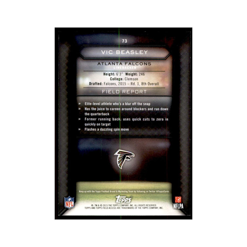 2015 Topps Field Access Vic Beasley RC Football Cards #73