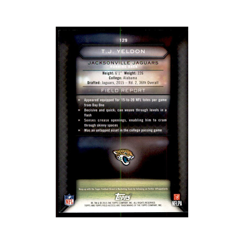 2015 Topps Field Access T.J. Yeldon RC Football Cards #129