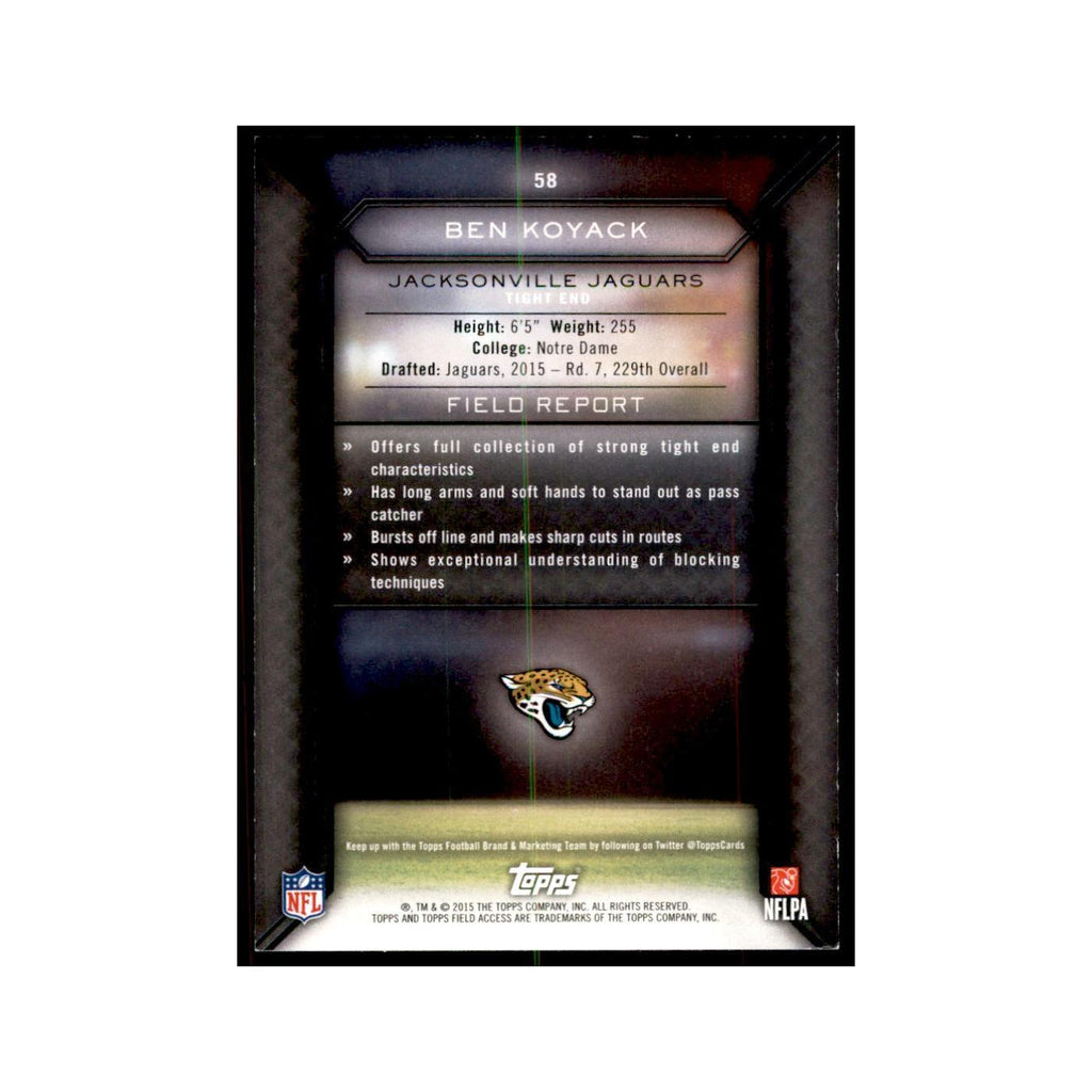 2015 Topps Field Access Ben Koyack RC Football Cards #58