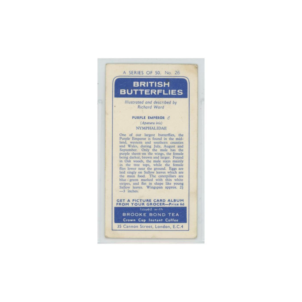 1963 Brooke Bond British Butterflies Purple Emporer #26