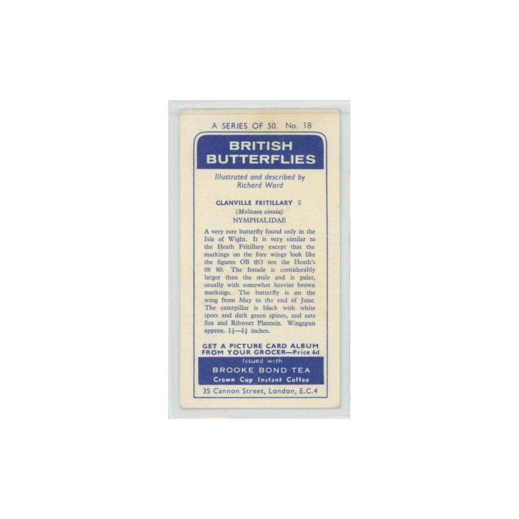 1963 Brooke Bond British Butterflies Glanville Fritillary #18