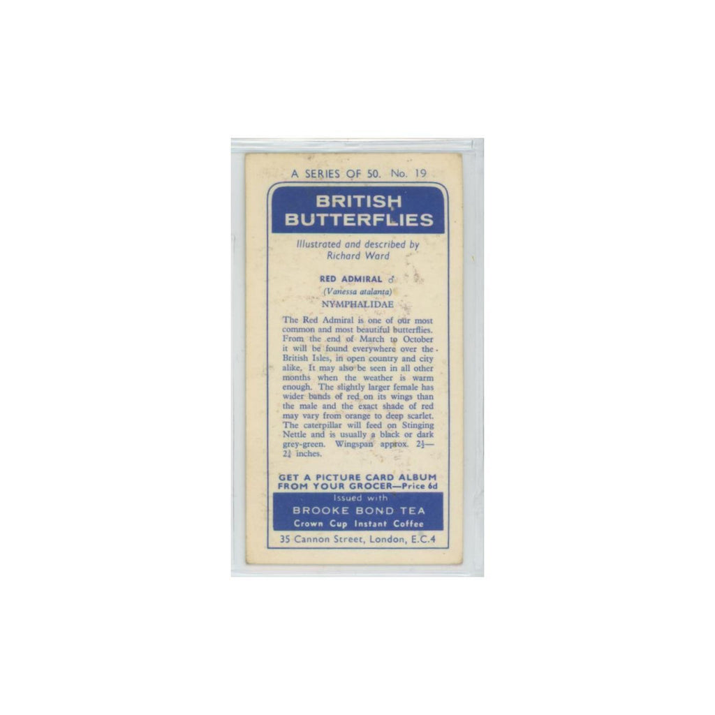 1963 Brooke Bond British Butterflies Red Admiral #19
