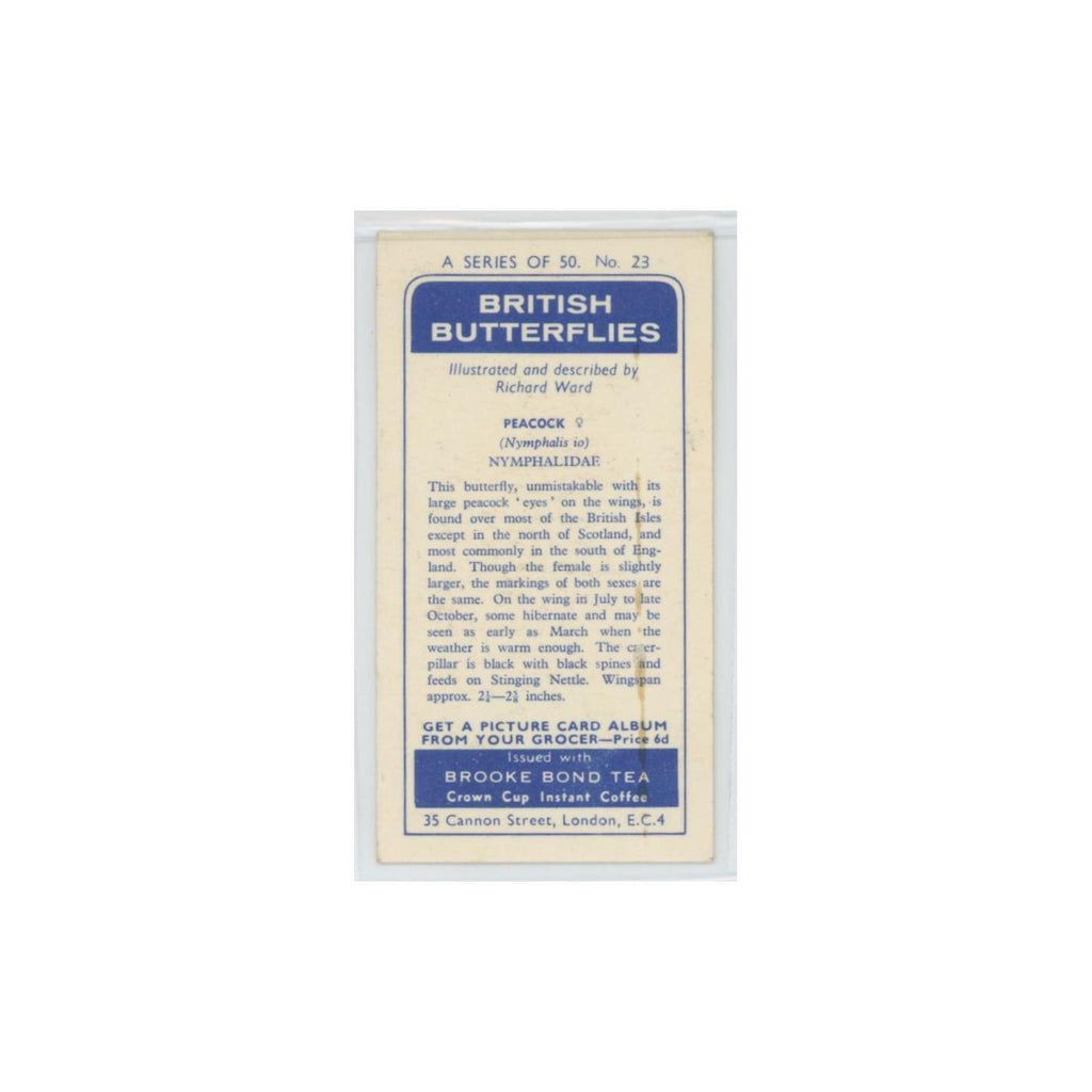 1963 Brooke Bond British Butterflies Peacock #23