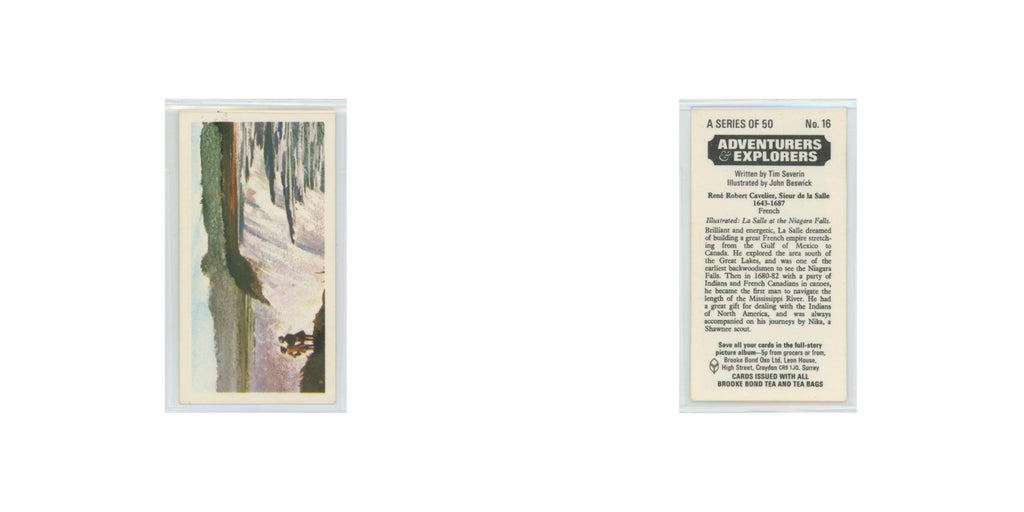 1973 Brooke Bond Adventurers Explorers Rene Robert Cavelier #16