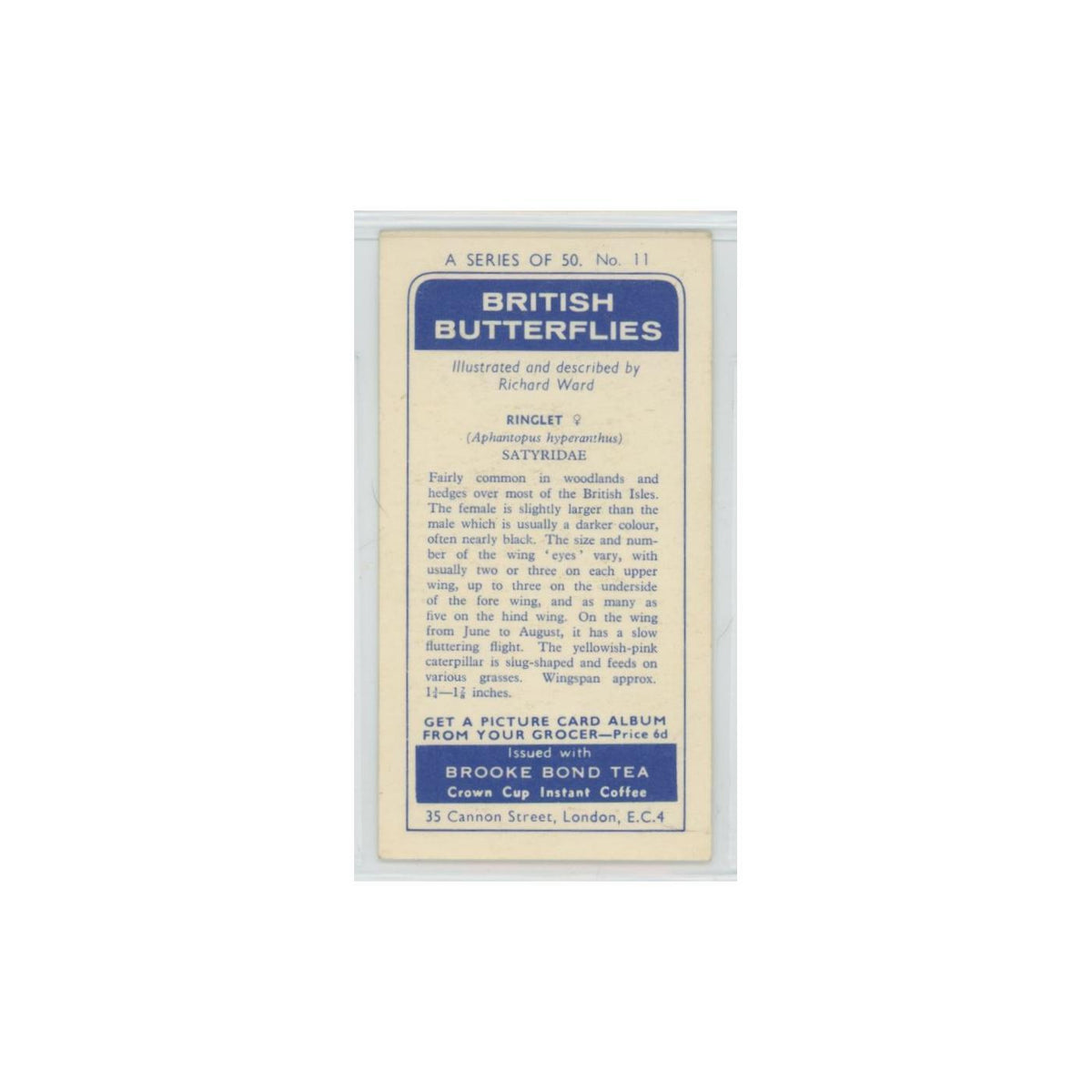 1963 Brooke Bond British Butterflies Ringlet #11