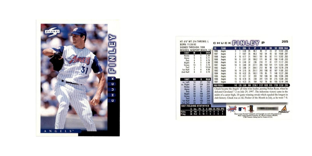 1998 Score Chuck Finley Baseball Cards #205