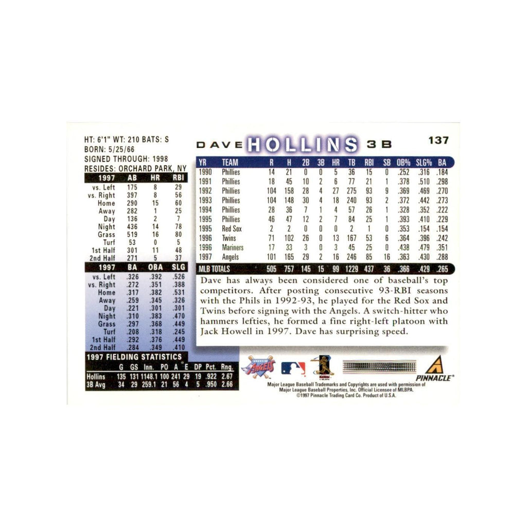 1998 Score Dave Hollins Baseball Cards #137