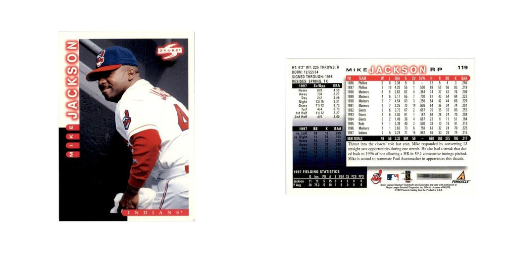 1998 Score Mike Jackson Baseball Cards #119