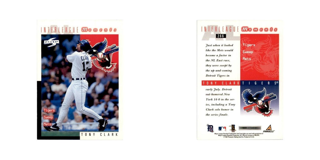 1998 Score Tony Clark Baseball Cards #266