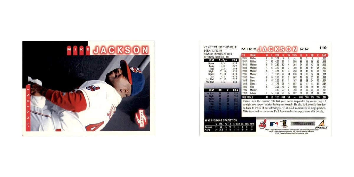 1998 Score Mike Jackson Baseball Cards #119