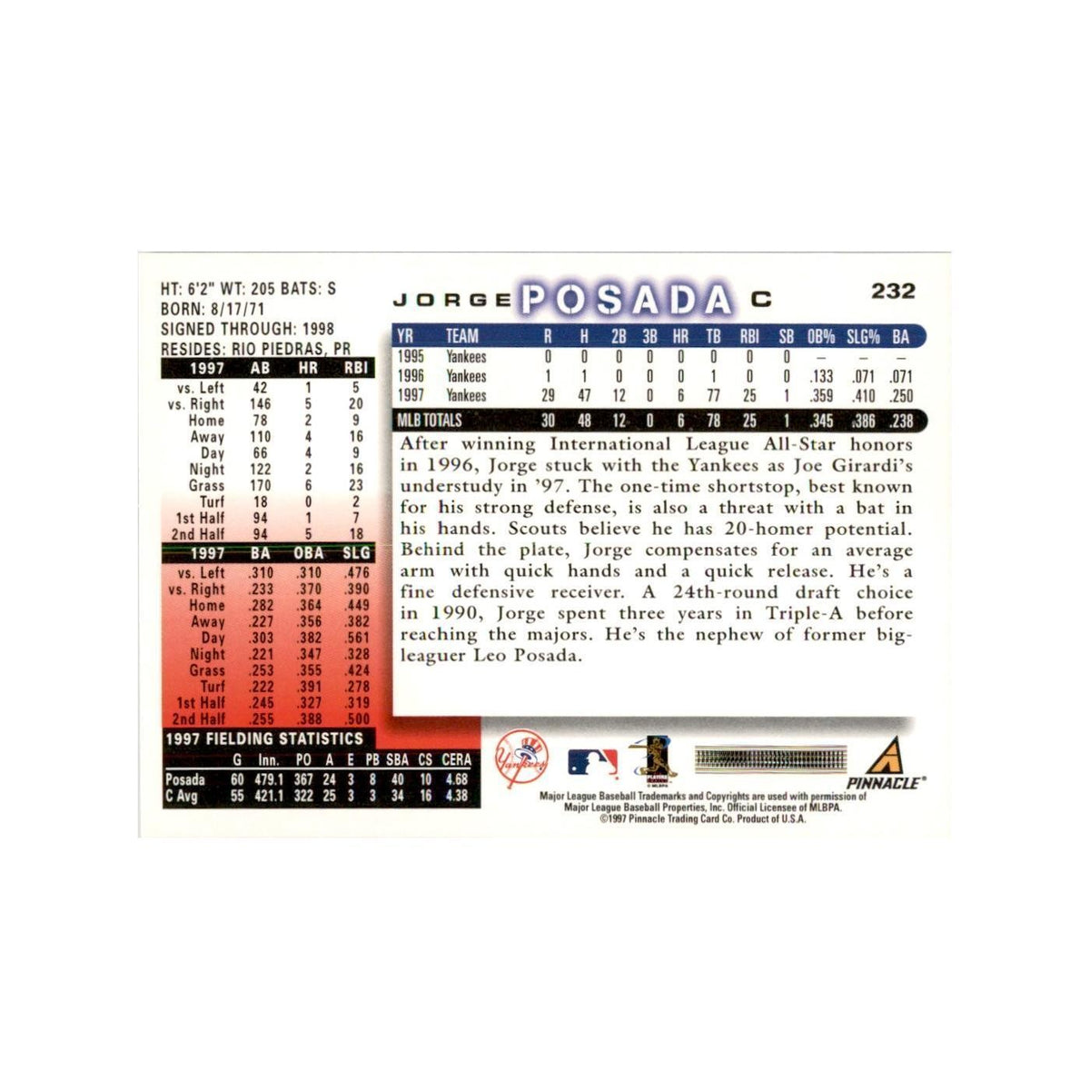 1998 Score Jorge Posada Baseball Cards #232