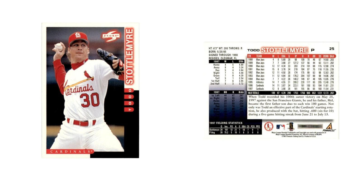 1998 Score Todd Stottlemyre Baseball Cards #25