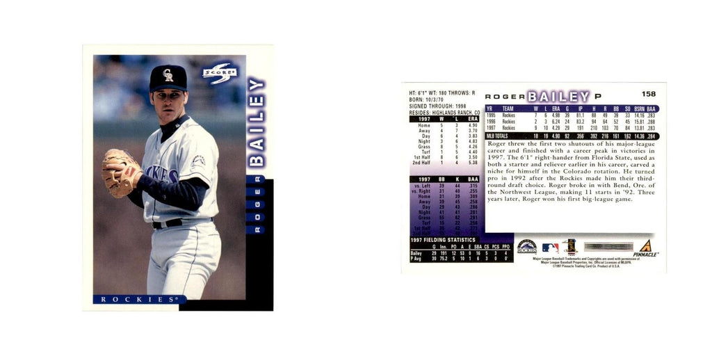 1998 Score Roger Bailey Baseball Cards #158