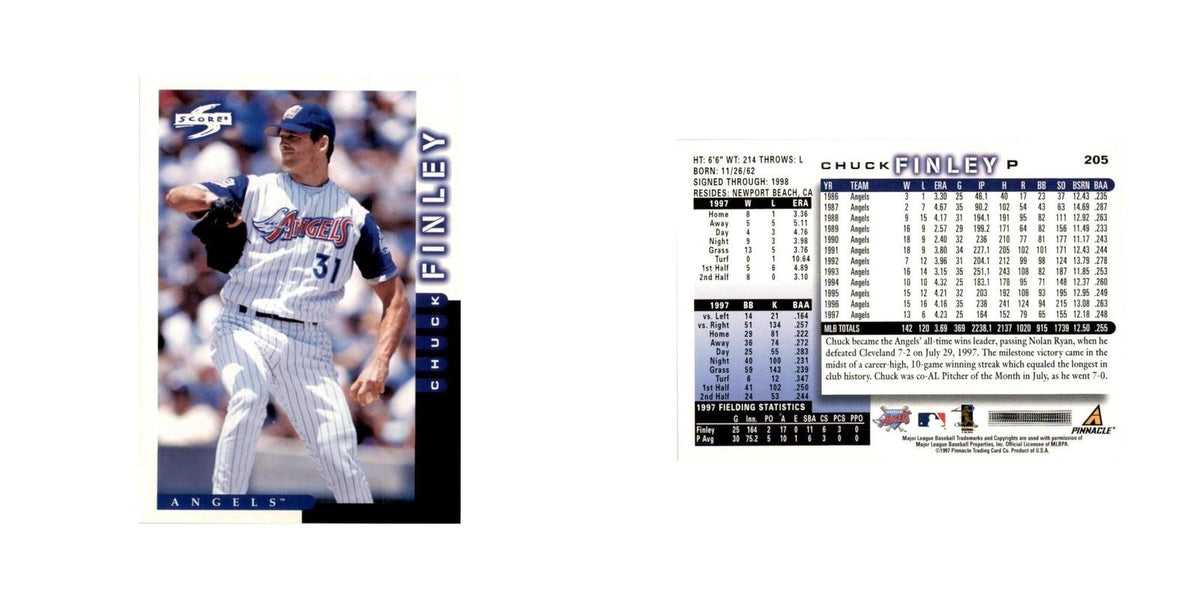 1998 Score Chuck Finley Baseball Cards #205
