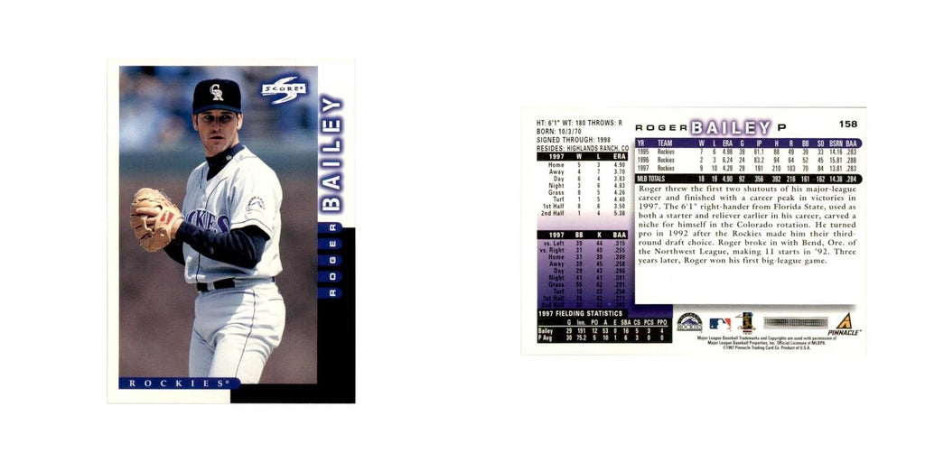 1998 Score Roger Bailey Baseball Cards #158