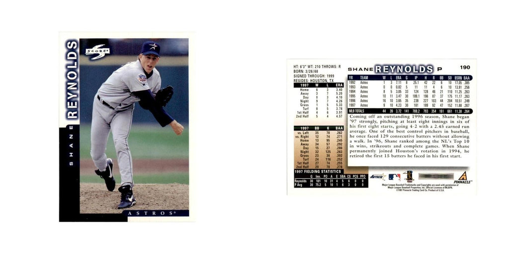 1998 Score Shane Reynolds Baseball Cards #190