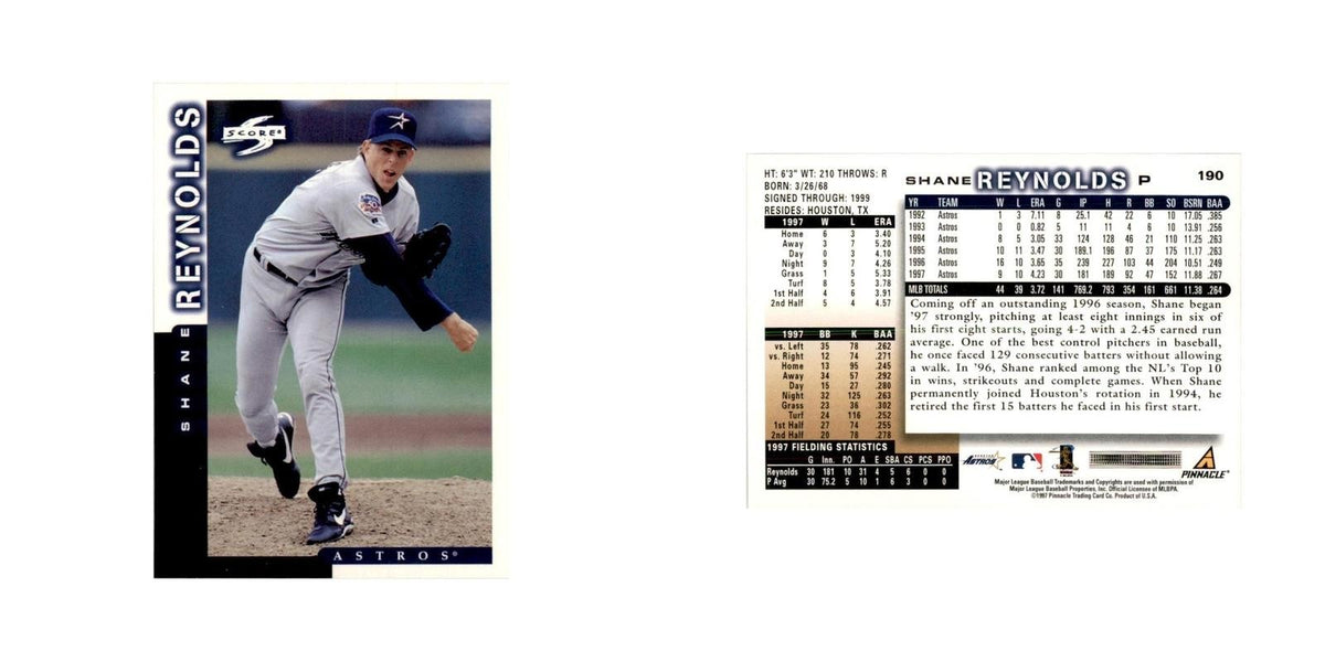 1998 Score Shane Reynolds Baseball Cards #190