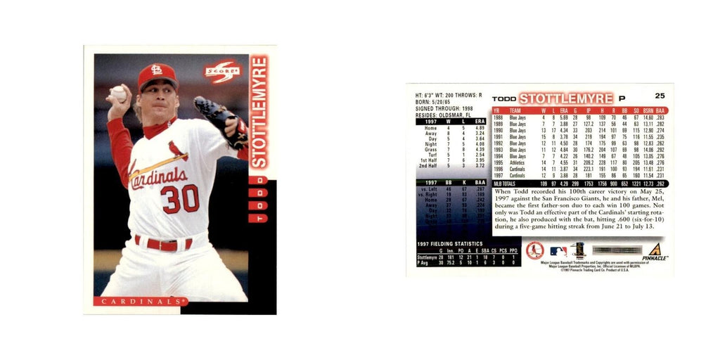 1998 Score Todd Stottlemyre Baseball Cards #25