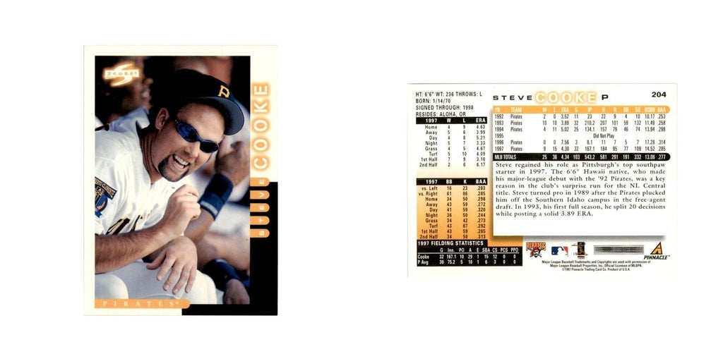 1998 Score Steve Cooke Baseball Cards #204