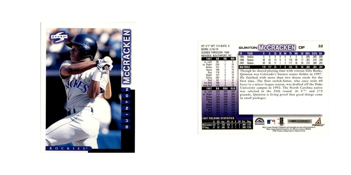 1998 Score Quinton McCracken Baseball Cards #32