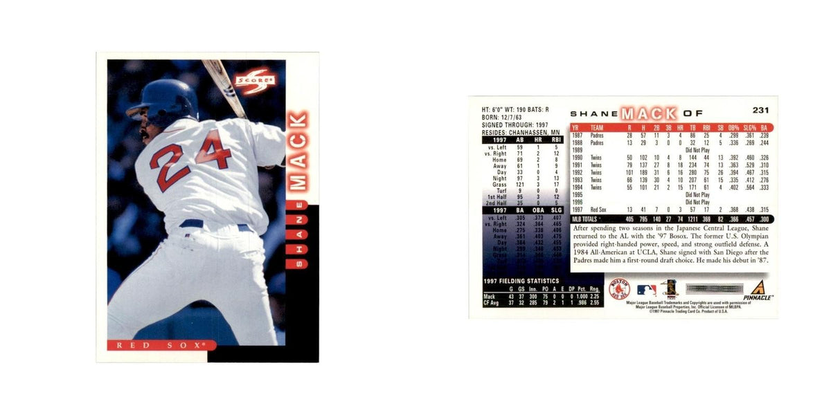 1998 Score Shane Mack Baseball Cards #231