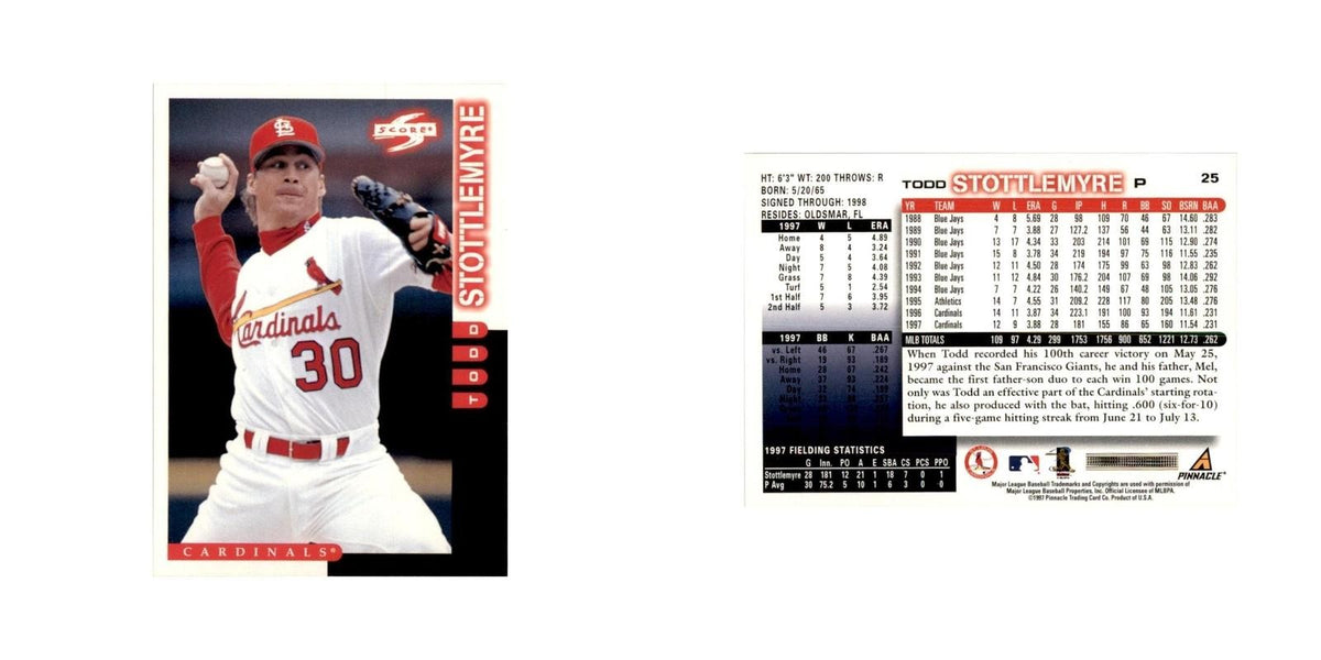 1998 Score Todd Stottlemyre Baseball Cards #25