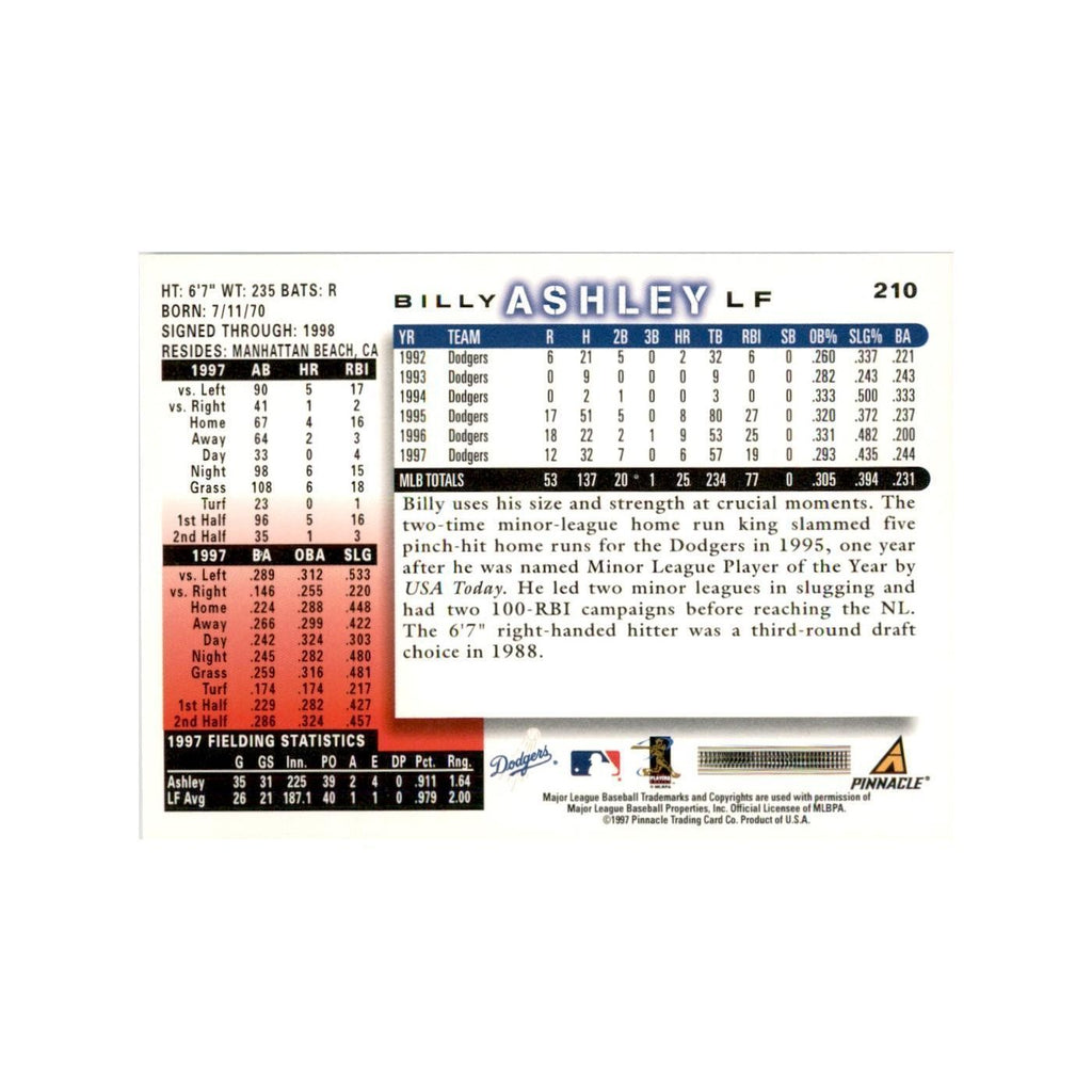1998 Score Billy Ashley Baseball Cards #210