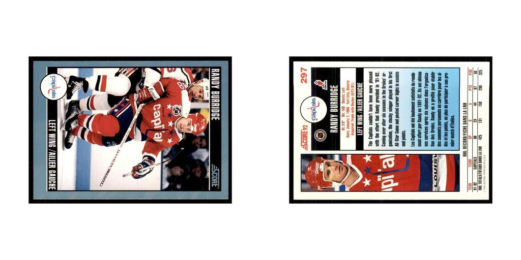 1992 Score Canadian Randy Burridge Washington Capitals #297