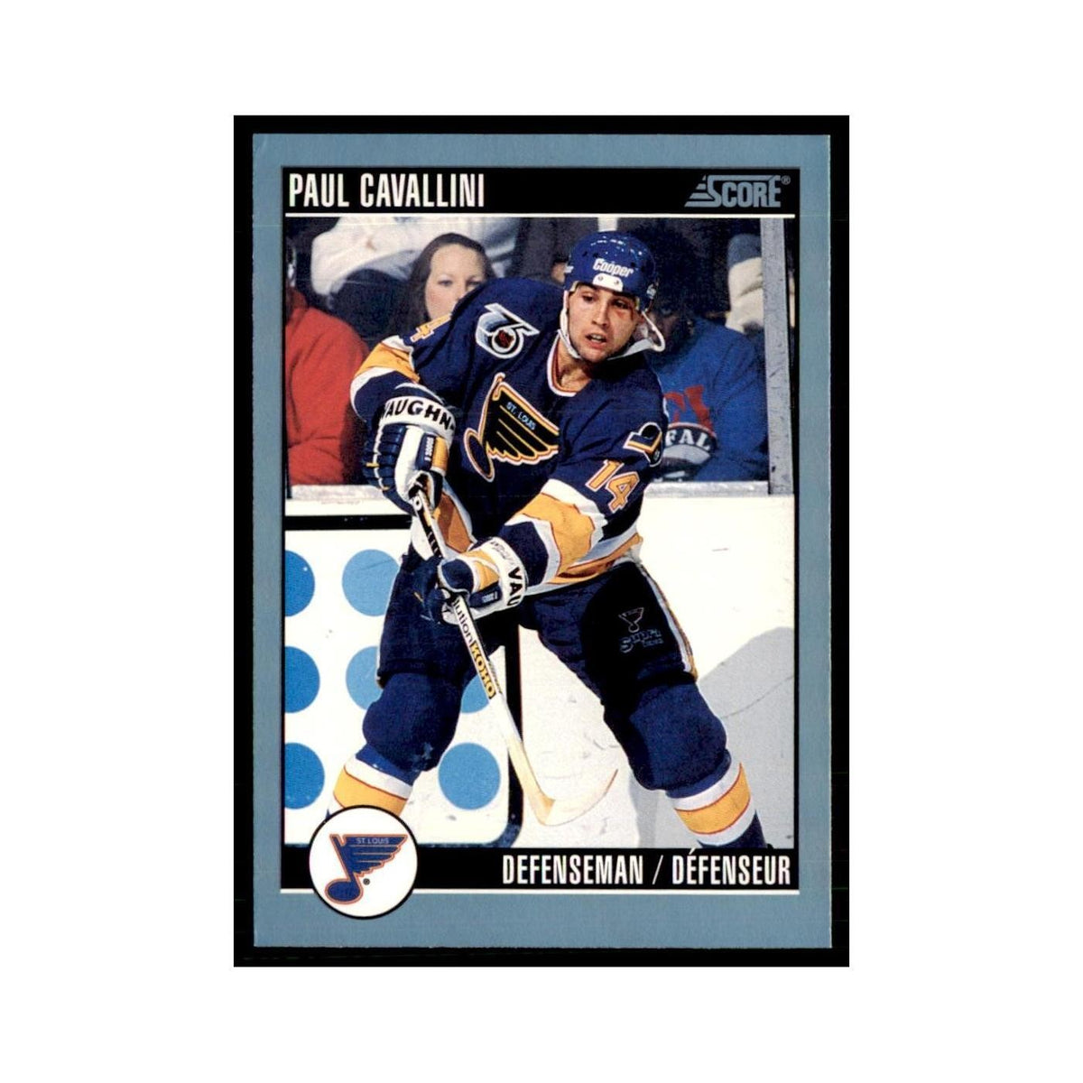 1992 Score Canadian Paul Cavallini St. Louis Blues #22