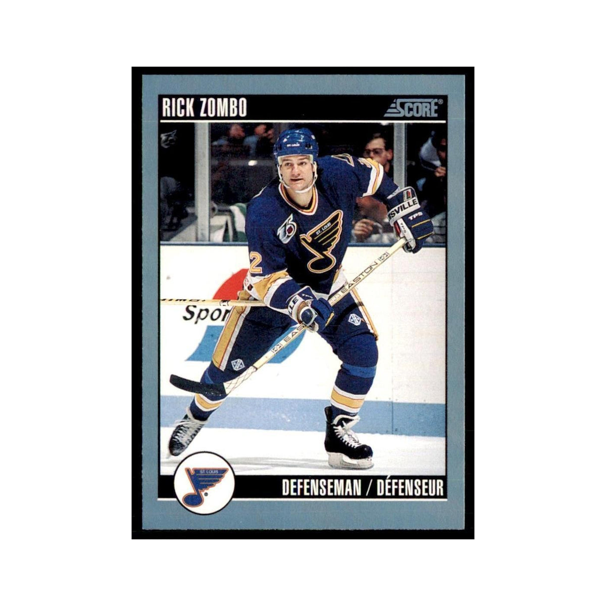 1992 Score Canadian Rick Zombo St. Louis Blues #154