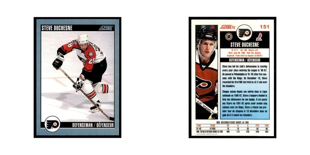 1992 Score Canadian Steve Duchesne Philadelphia Flyers #151